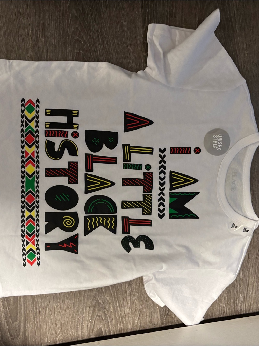 The Children's Place White Tee with Colorful 'Little Black History' Graphic
